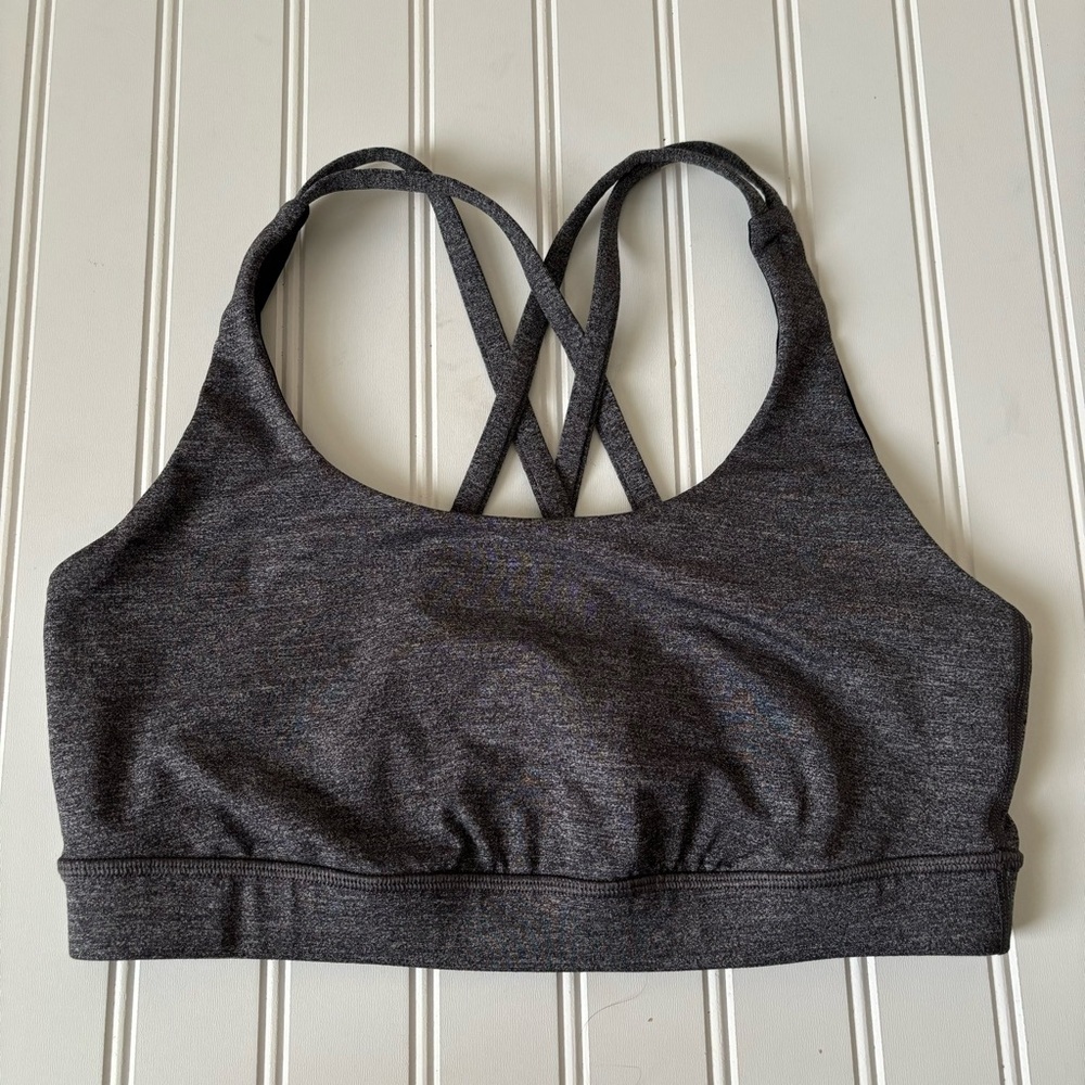 lululemon | Women's Energy Sports Bra Size 8 Heathered Black